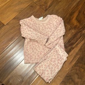 H&M 12-18 mo pink leopard set top and leggings